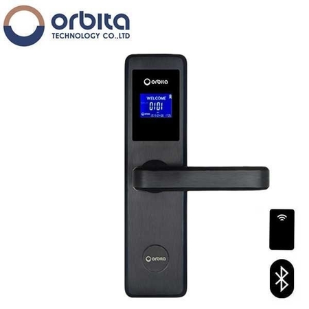 ORBITA :LCD Display Electronic Key Card Smart BLE Door Lock Hotel Lock - Unlock with mobile APP, Mifare car OTC-E4431ASBT